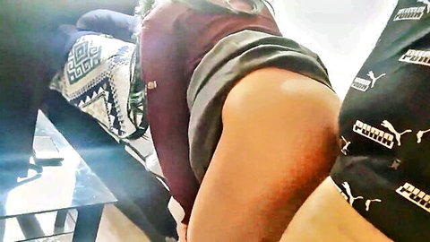 Step uncle bends over student niece in short skirt for tight ass fuck at home
