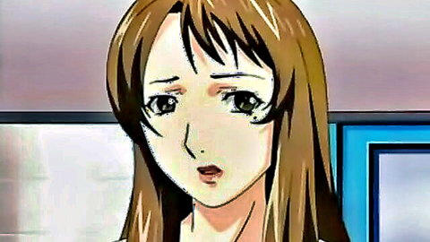 Surprised brown-haired anime woman in sailor uniform from Gibo no Toiki JAV
