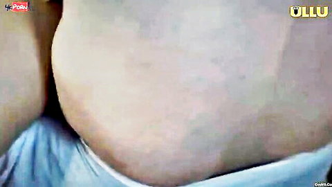 Indian big ass babe's thick bare buttocks exposed with blue panties pulled down doggy style