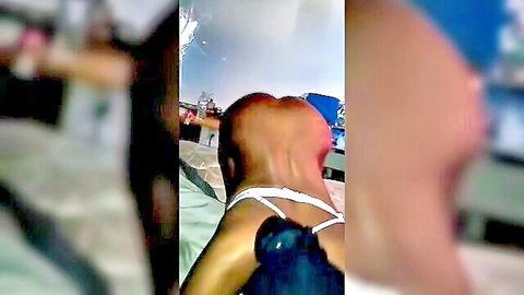 Somali ebony girl arched back sucking big black dick in hot black porn