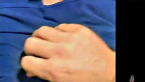 Big titted nurse in low-cut blue uniform gets tits squeezed by hands