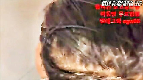 Korean woman hair close-up in sexy couple adult video