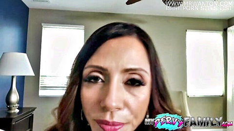 Ariella Ferrera seductive close-up in My Pervy Family quickie scene