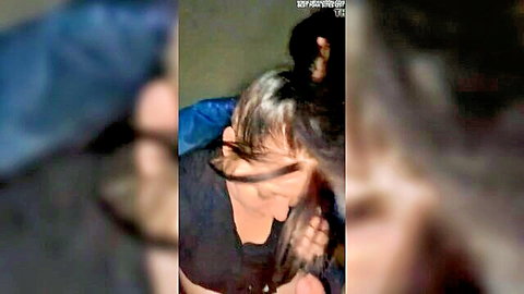 Brunette woman eagerly sucking cock in close-up oral action