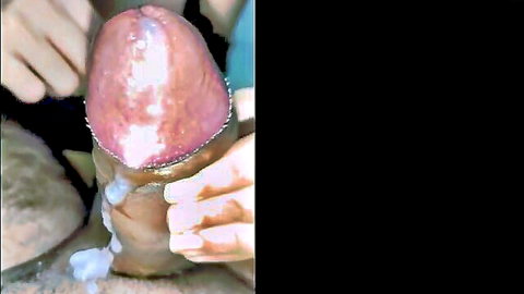 Indian homemade blowjob with visible cumshot on erect penis