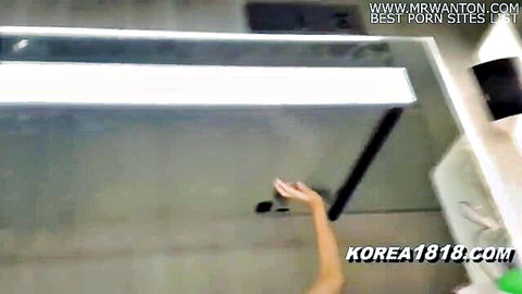 Korean Gangnam slut films amateur porn in bathroom mirror