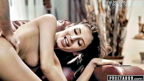 Gianna Dior smiling topless during rough stranger sex on Pure Taboo