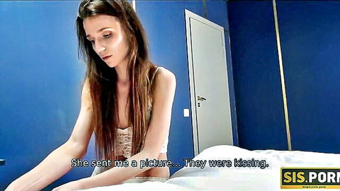 Sad stepsis in lace camisole upset over boyfriend's kiss, SIS.PORN thumbnail