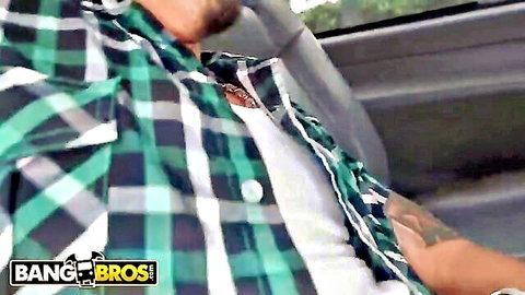 Marsha May blonde in BangBros gangbang bus protestor scene