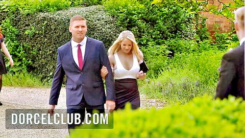 Cara SaintGermain in cleavage-baring white top and skirt for pre-wedding sex on DorcelClub