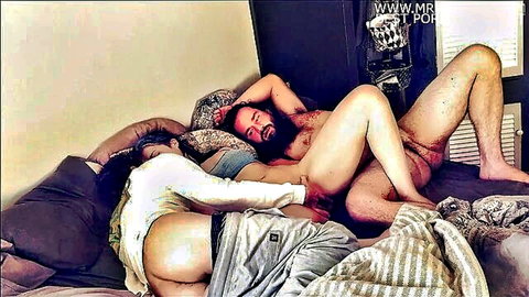 Lea exposes ass as Bear penetrates in wife-sharing threesome