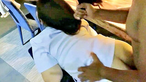 Thai nurse in uniform getting fucked from behind in thrilling amateur scene