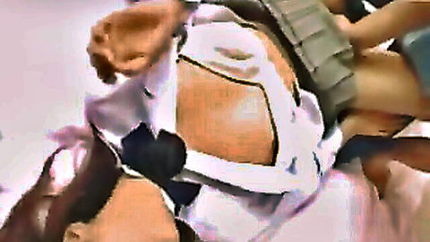 Haruka Hoshikawa's hairy pussy exposed and aroused in school uniform fuck
