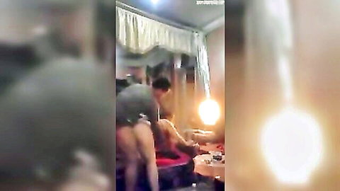 Blurry amateur Arab wife fucked missionary by lover while cuckold watches