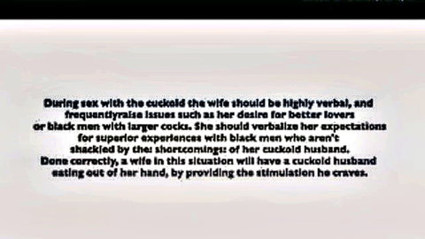 Wife verbally teases cuckold husband about superior black lovers in guide