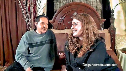 Redhead BBW mom in amateur casting interview, big tits visible