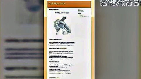 Muscular man ad for call boy jobs on adult site MrWanton