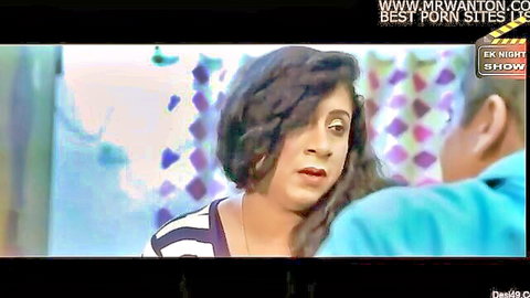 Indian housewife in striped top chatting intimately with man in naughty episode 2