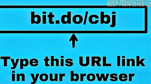 Promotional blue banner advertising bit.do/cbjj best porn sites list with browser URL instruction