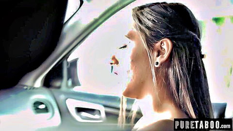 Jaye Summers seductive car window gaze in Pure Taboo taboo creampie scene