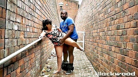 Montse Swinger interracial outdoor sex in UK estate alley