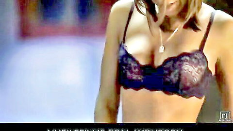 Presley Hart in revealing black lace bra, seductive pose