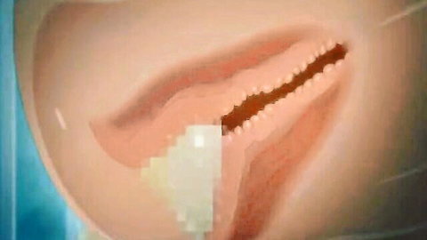 Close-up of wet pink hentai pussy with cream from Hajimete No Hitozuma Ep 4