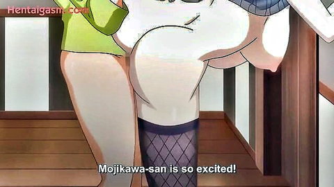 Excited Mojikawa-san with big ass and stockings in steamy hentai scene