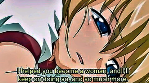 Blonde hentai sister with blue eyes in seductive incest scene