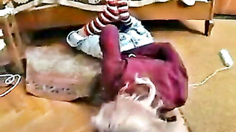 Nadya Russian blonde in striped stockings spreads legs teasing solo