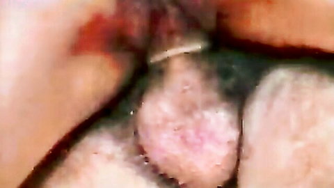 Close-up of Latina sucking big cock with cock ring in action