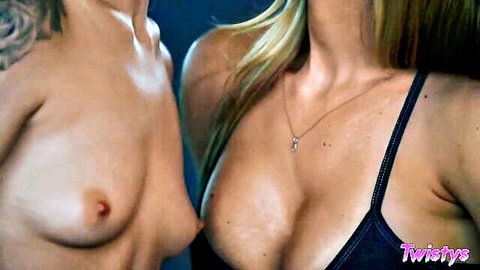 Nicole Aniston and Elsa Jean topless lesbian embrace, blonde MILF action