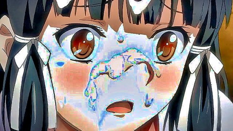 Anime hentai girl with cum facial screaming in pleasure