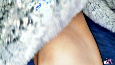 Desi Indian teacher in sparkly fur coat tempts teen with exposed skin