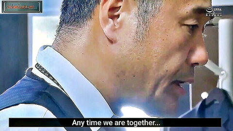 Mature Asian boss in suit seduces for anal submission