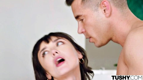 Catherine Knight in intense threesome with DP, anal spooning and cum in mouth