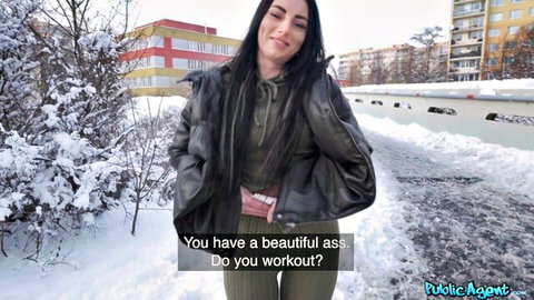 Salina Shein smiles in snowy outdoor pickup, workout chat for Public Agent