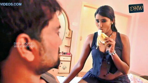 Swathi Naidu seductively eats banana in steamy desi housewife tease
