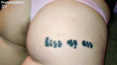 Sam & Cynthia's big asses with 'kiss my ass' tattoo in steamy amateur video