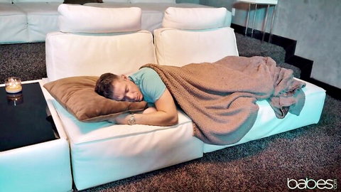 Mick Blue sleeping under blanket before Honey Gold action