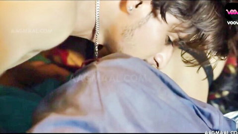 Naughty Indian MILF in steamy neck kiss during booty adventure