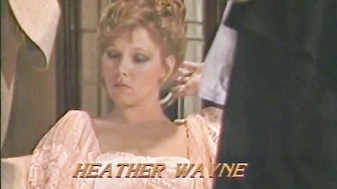 Heather Wayne in pink vintage dress, classic milf porn tease