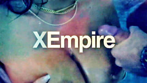 Busty babe with big tits penetrated by huge black cock in close-up