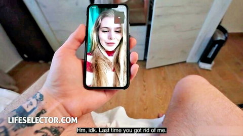 Petite blonde Little Angel in interactive POV fuck, taking it in every hole
