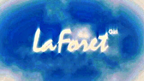 Stylized glowing blue Laforet Girl logo for adult JAV series