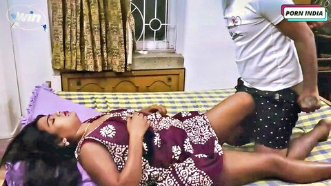 Desi Indian bhabhi in floral dress gets hardcore pounded by lover