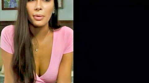 Busty brunette in pink top teases in steamy BBC threesome