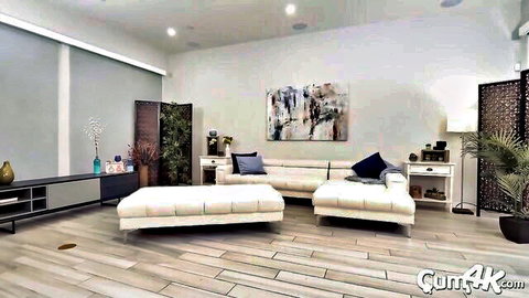 Jazmin Luv in modern living room setup for Cum4K stepdad fantasy scene