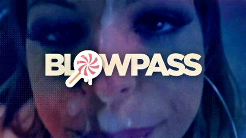 Seductive babe's glossy lips teasing blowjob pass lollipop cock sucking