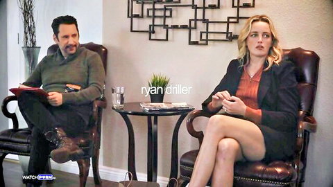 Charlie Forde in tense office affair with hubby, blonde MILF in skirt suit